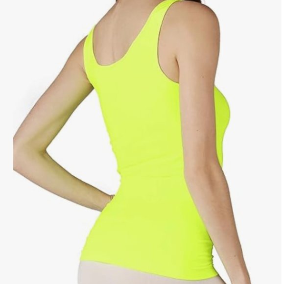 Nikibiki Seamless Premium Classic Tank Top Neon yellow XS- XL OSFM NWOT - Picture 2 of 6